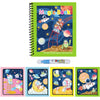 A colorful magic book featuring illustrations of space and magical elements with an invisible image effect.