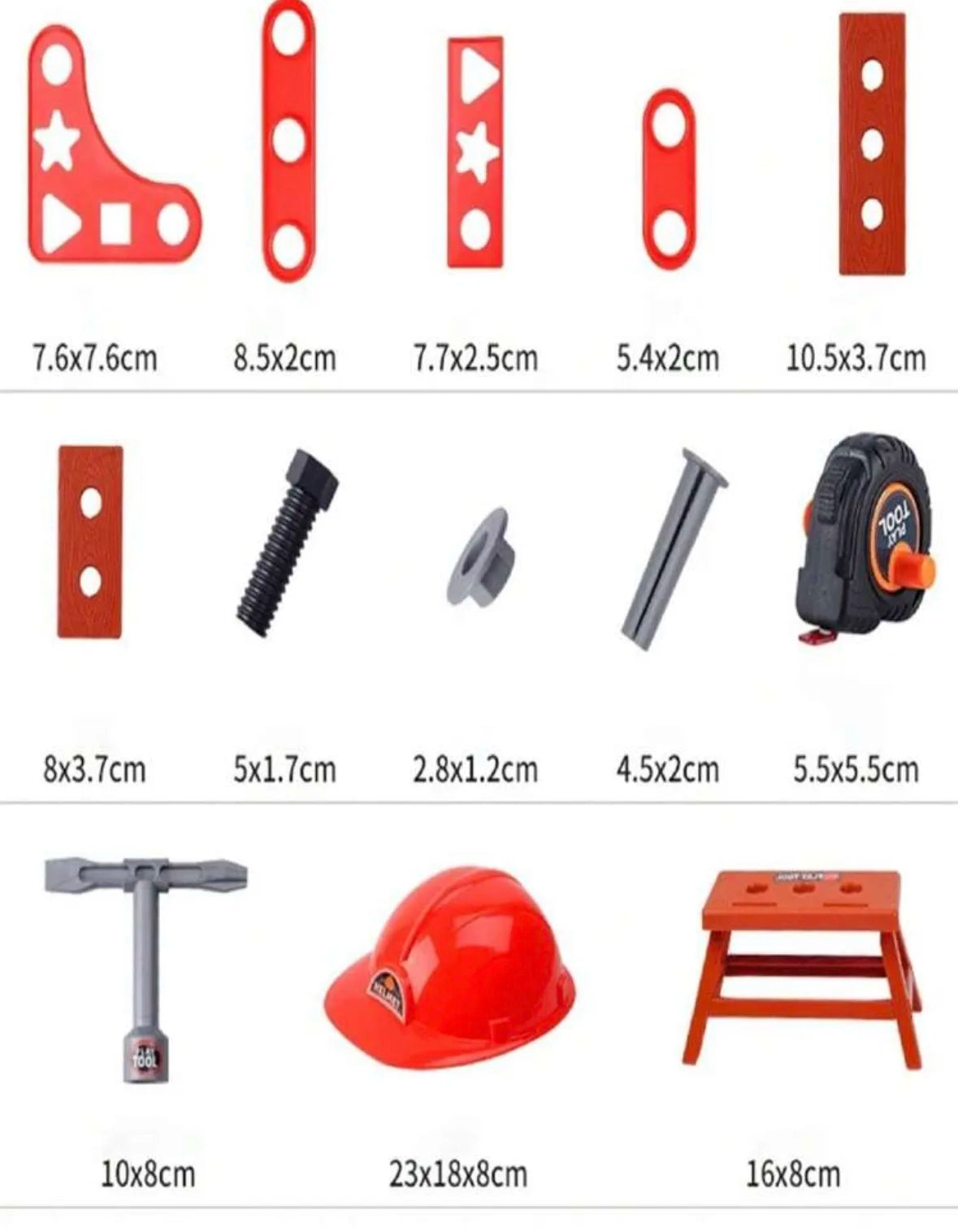 Kids Pretend Play Tool Set with Realistic Repair Accessories