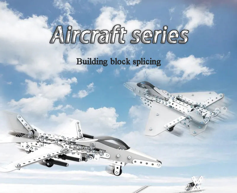 Metal 3D Aircraft Model Building Kit with Screw Assembly