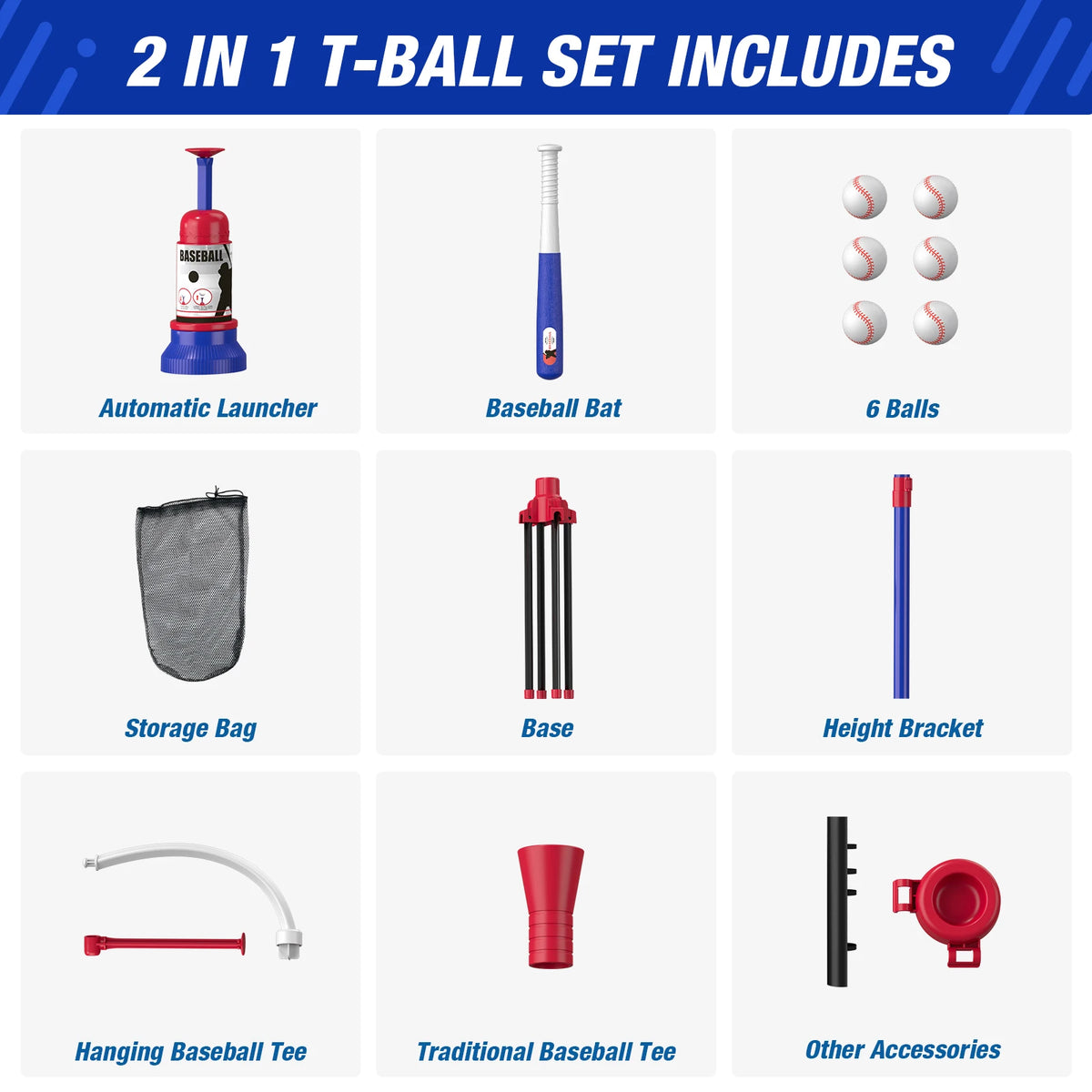 3-in-1 Kids Baseball Set with Auto Pitching Machine