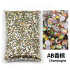 Bag of flat-back resin rhinestones in champagne color for DIY craft and nail art