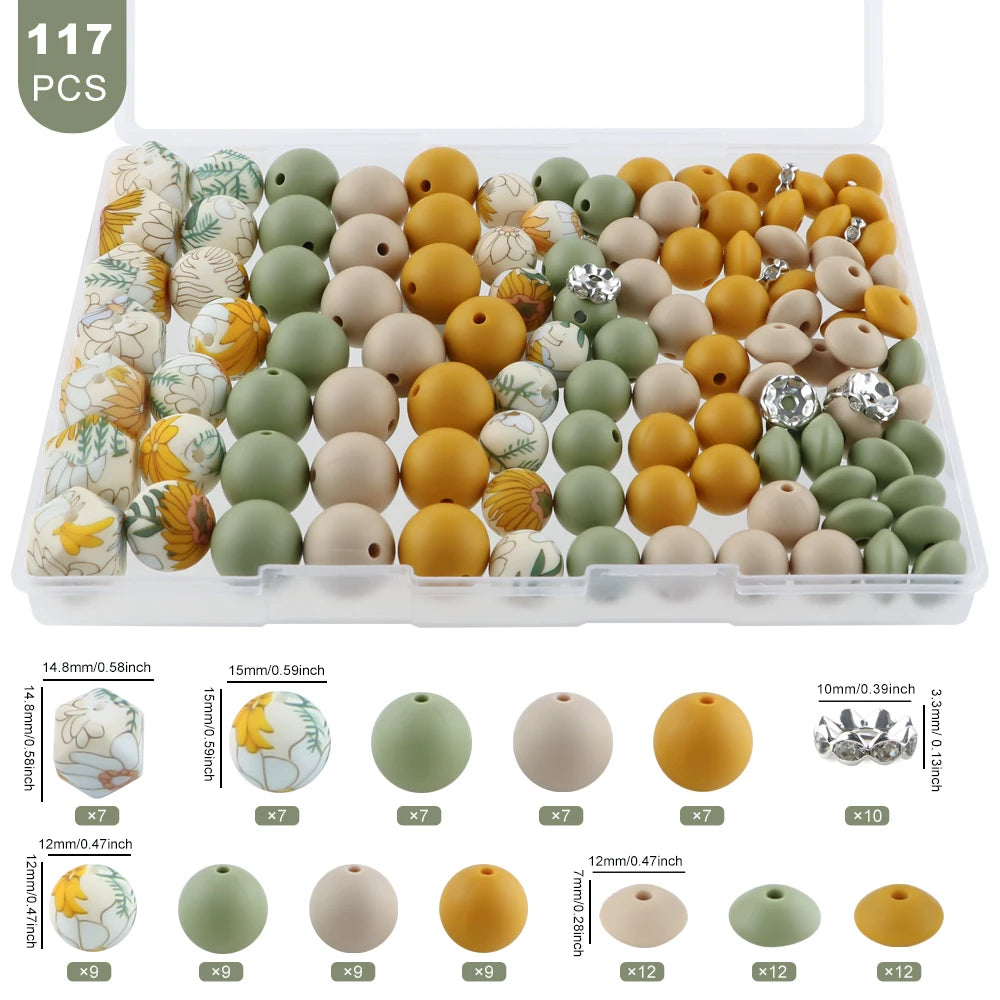 Hexagonal & Rhinestone Bead Assortment for Jewelry Making