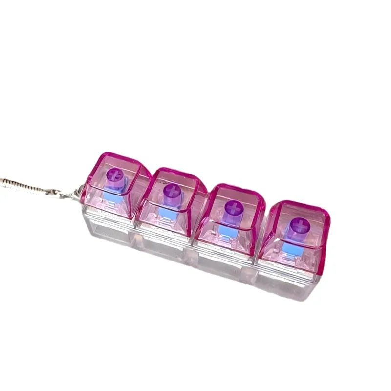 LED Crystal Keyboard Keychain Fidget Toy