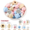 Silicone Focal Beads Set with Flower & Leaf Shapes for Jewelry Making