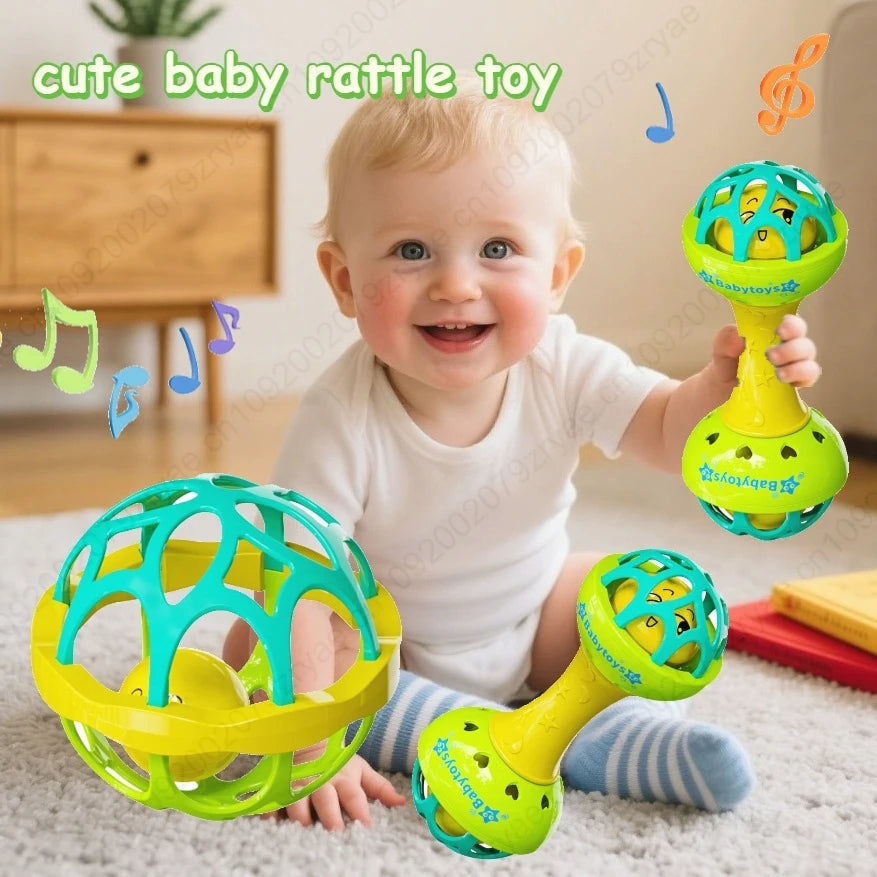 Baby Sensory Rattle Toy Set with Spinning Stacker