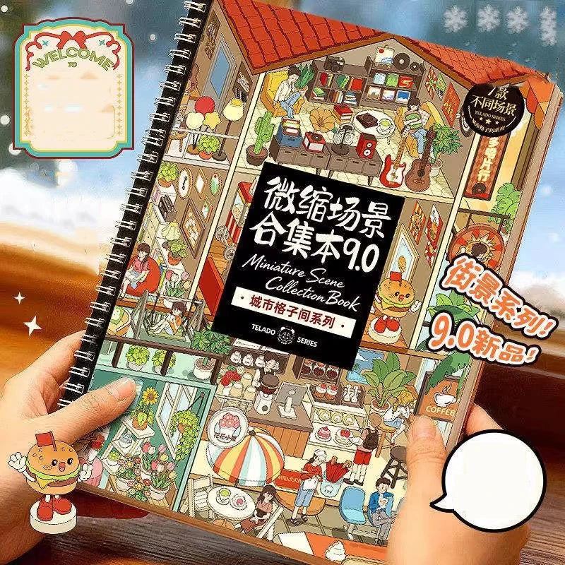 3D Dollhouse Miniature Scene Sticker Book for Journaling and DIY Crafts
