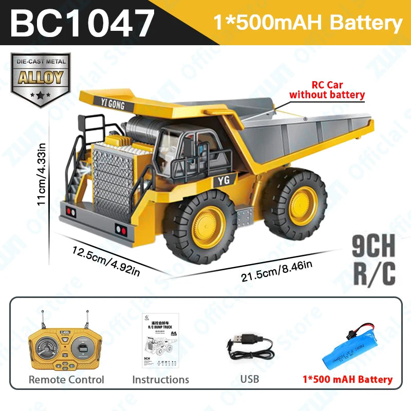 2.4G Remote Control Excavator with Lights and Sound Effects