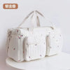 Embroidered Floral Diaper Bag with Bear Design
