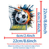 Iron-on patches featuring a soccer ball splash design, with dimensions of 6cm and 22cm.
