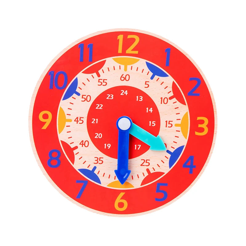 Wooden Montessori Clock Toy for Kids Learning Time
