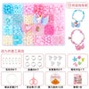 A colorful polymer clay bead jewelry making kit featuring various colored beads and tools for crafting.