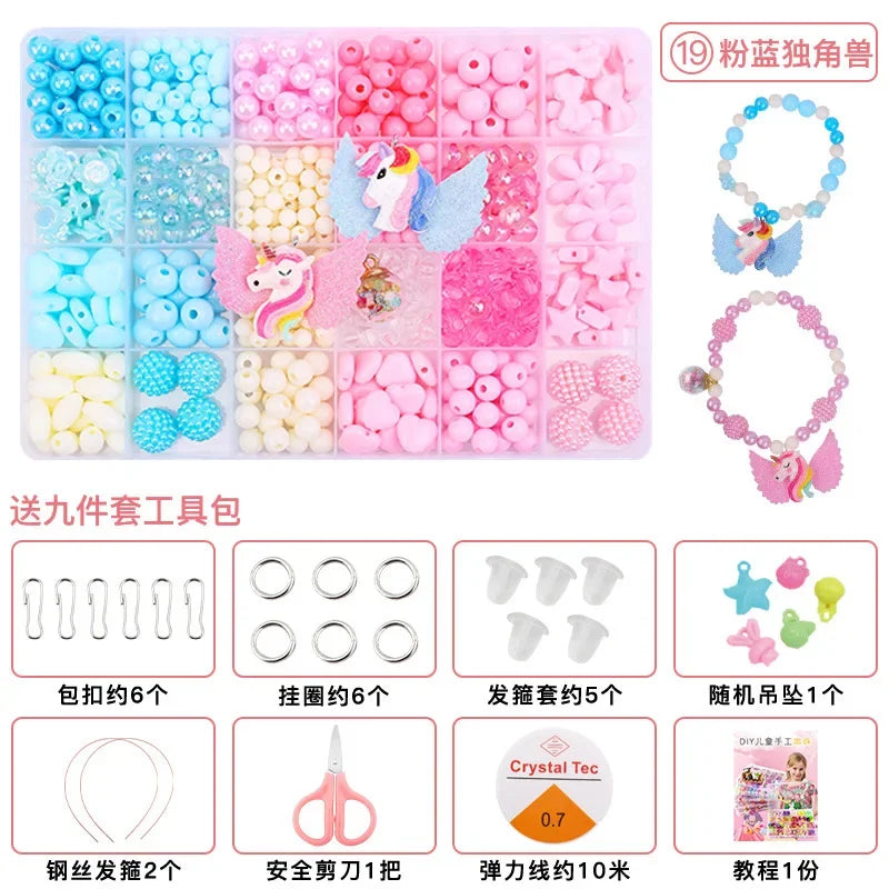 A colorful polymer clay bead jewelry making kit featuring various colored beads and tools for crafting.