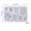 A white silicone mold set with multiple circular cavities for making epoxy resin earrings and pendants.