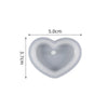 A heart-shaped silicone mold with dimensions 5.0cm by 3.7cm for resin jewelry making.