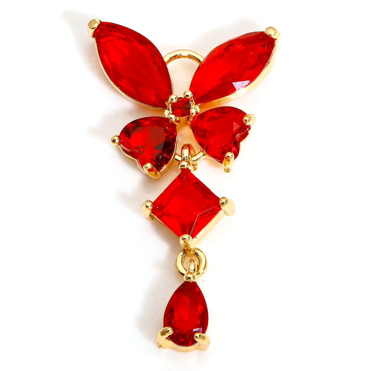 Crystal Butterfly Charms with Rhinestone Accents