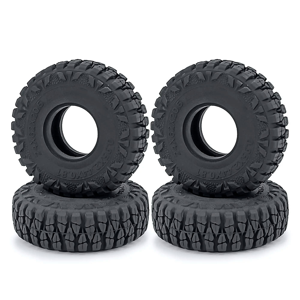 1.0" Mud Terrain Tires for 1/18 & 1/24 RC Crawlers (4-Pack)