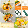 Collection de fleurs jaunes, oranges et blanches faites de cure-dents et de fil de fer pour bouquets DIY.