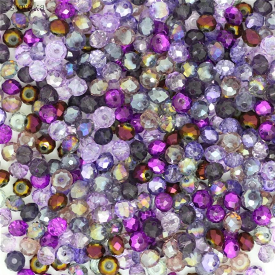 Faceted Crystal Glass Rondelle Beads for Jewelry Making