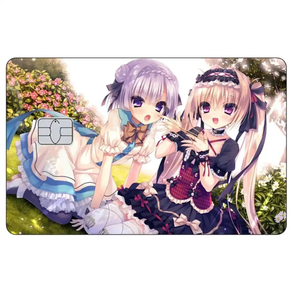 Anime girl character illustration with light purple hair and pink accents in a cute style