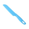 A light blue plastic kid-friendly safety knife with a handle.