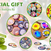 A DIY badge maker kit with various molds and tools for creating unique badges.