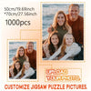 A set of 1000 pieces jigsaw puzzles featuring photos of a family, including adults and children.