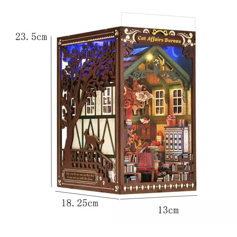 DIY Book Nook Kit – Magic House Wooden 3D Puzzle Bookshelf Insert