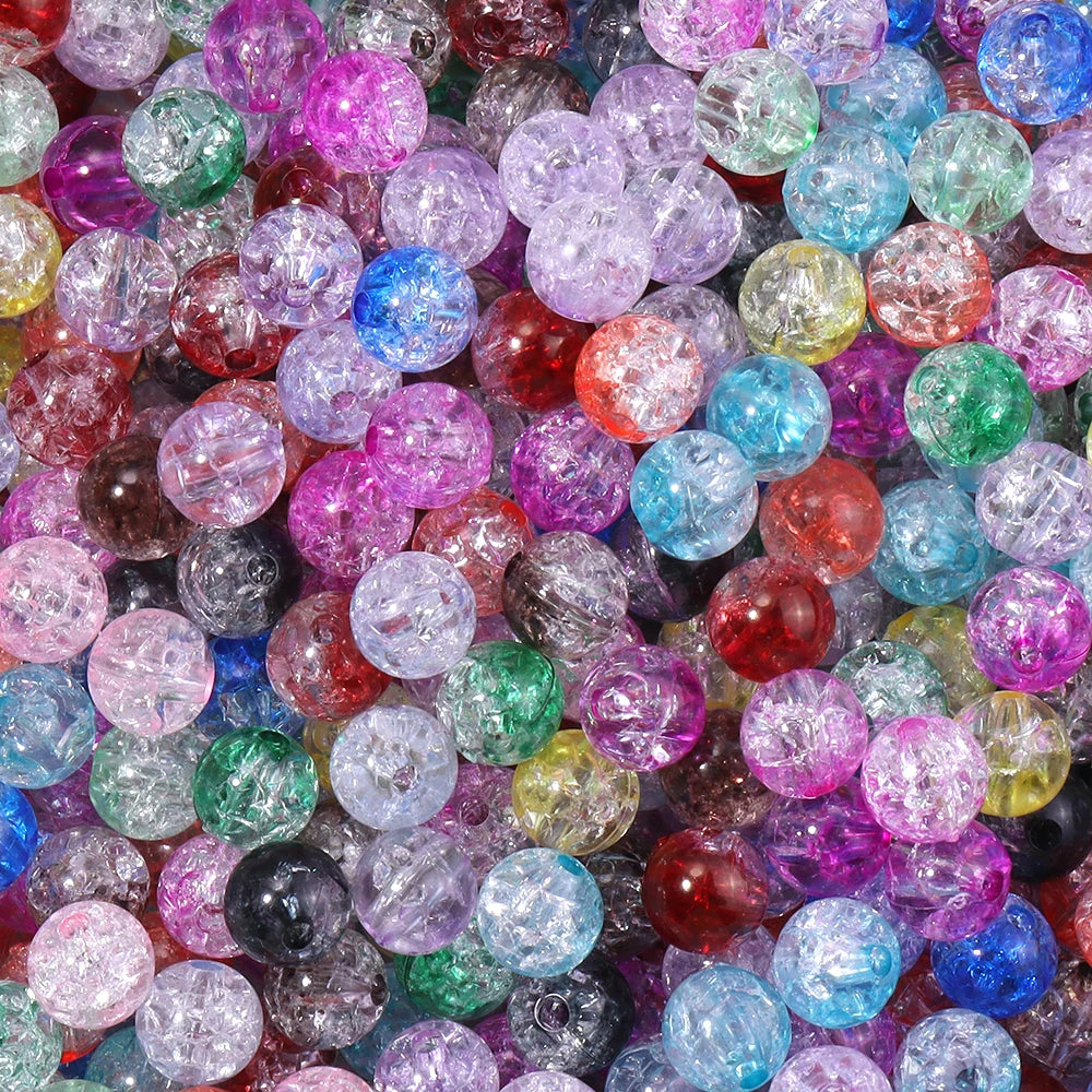 Colorful Cracked Acrylic Beads for Jewelry Making