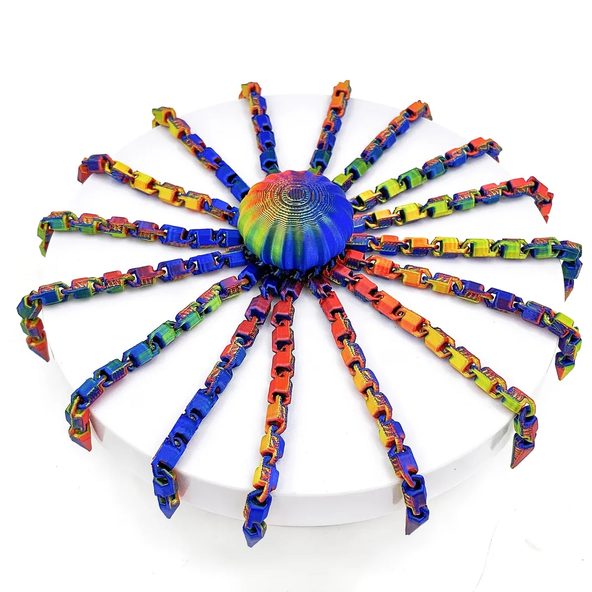 Colorful octopus desktop statue with eight tentacles in various bright colors
