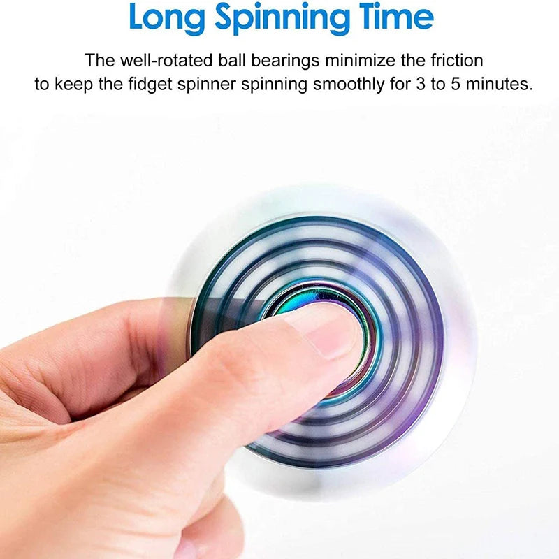 Rainbow Metal Fidget Spinner – Smooth Spinning Anxiety Relief Toy