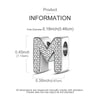 A silver charm bead shaped like the letter M with a hole for DIY jewelry making