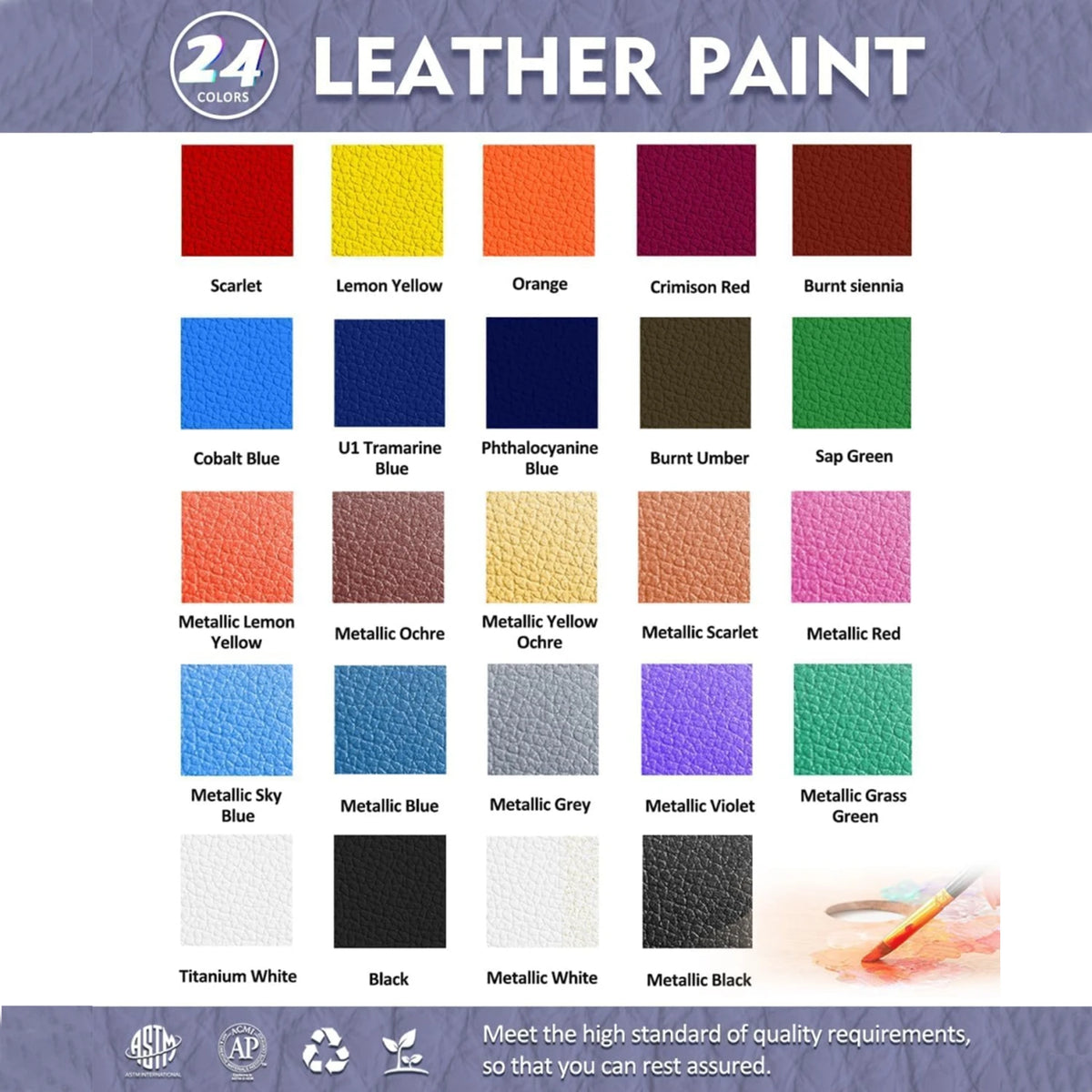Professional Acrylic Leather Paint Set for Shoes, Bags & DIY Projects