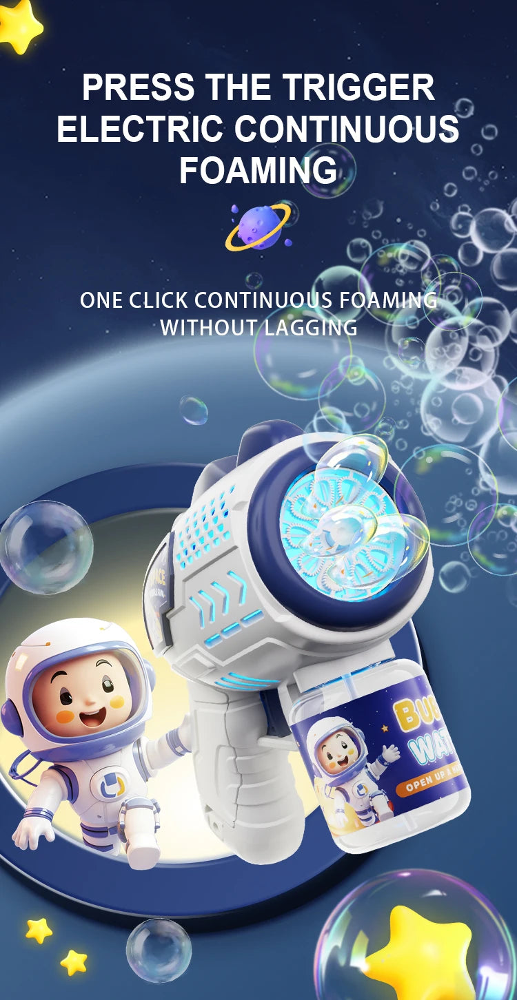 Astronaut Bubble Blaster - Automatic Bubble Machine Gun for Kids