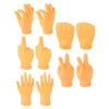 A set of realistic tiny orange finger hands used as a novelty prop.