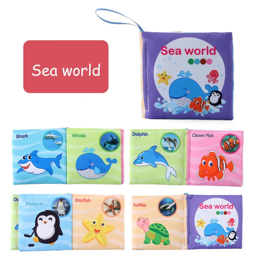 Soft Sensory Cloth Books for Babies with Teething Rings