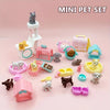 Miniature Pet Figurine Set for Dollhouse Play