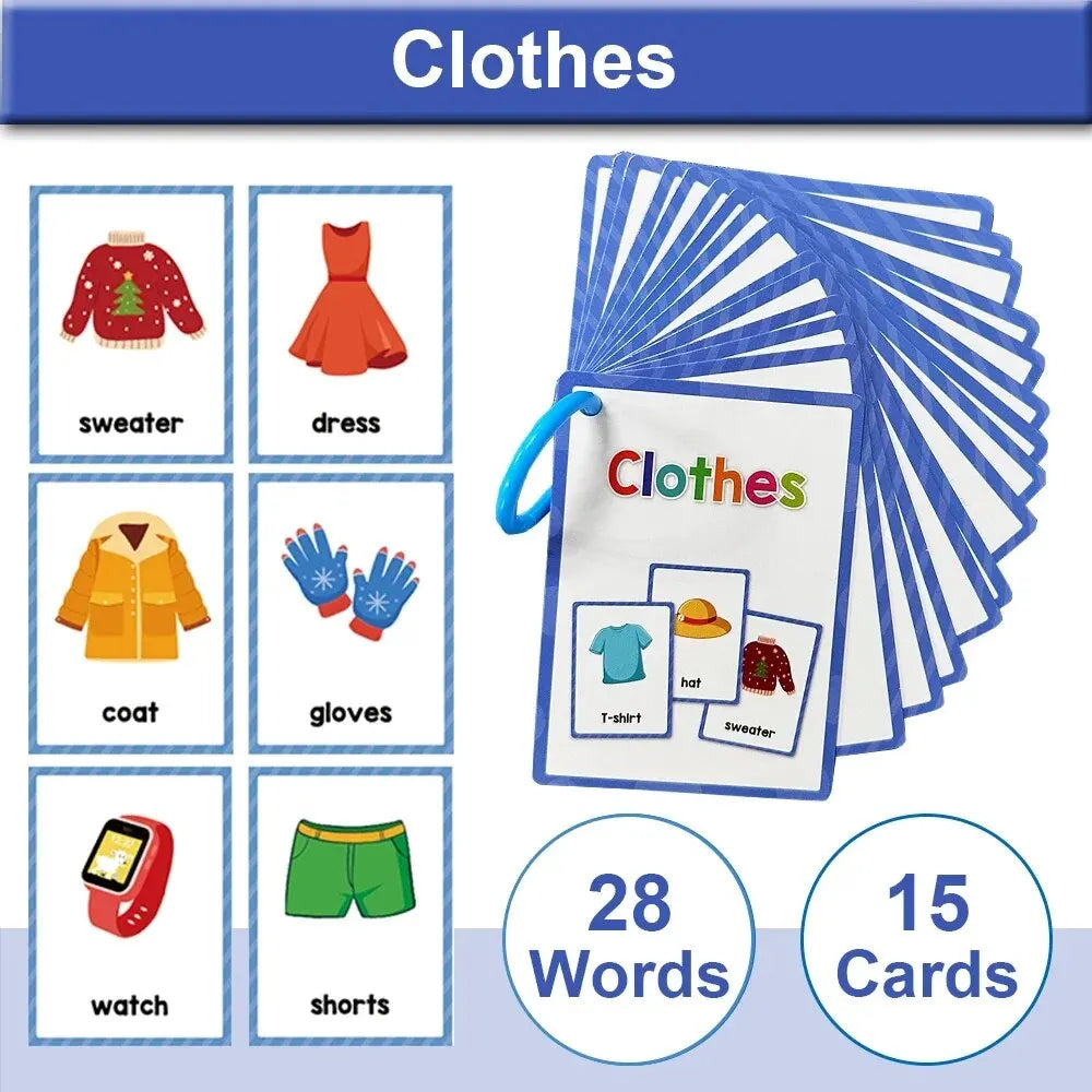 Montessori English Word Learning Cards for Kids