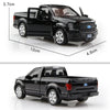 A black Ford F150 SVT Raptor 1:36 diecast model truck shown from the side.