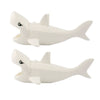 White plastic marine animal building blocks set featuring a shark and other sea creatures