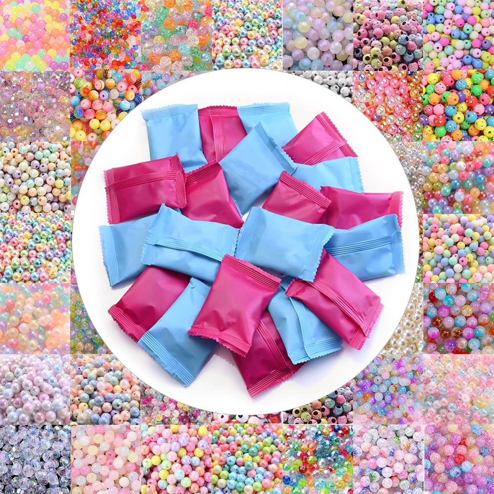 8mm Acrylic Beads Variety Pack for Jewelry Making