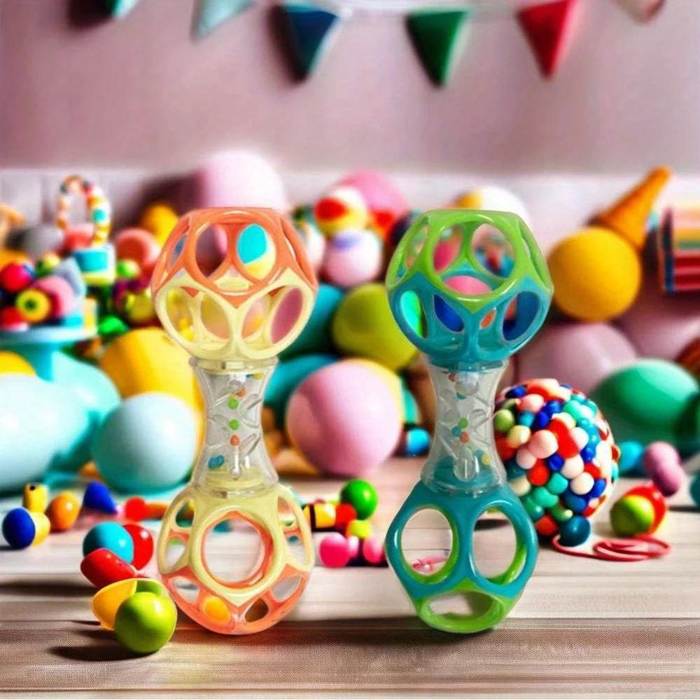 Easy-Grasp Baby Rattle Toy with Soft Teething Edges