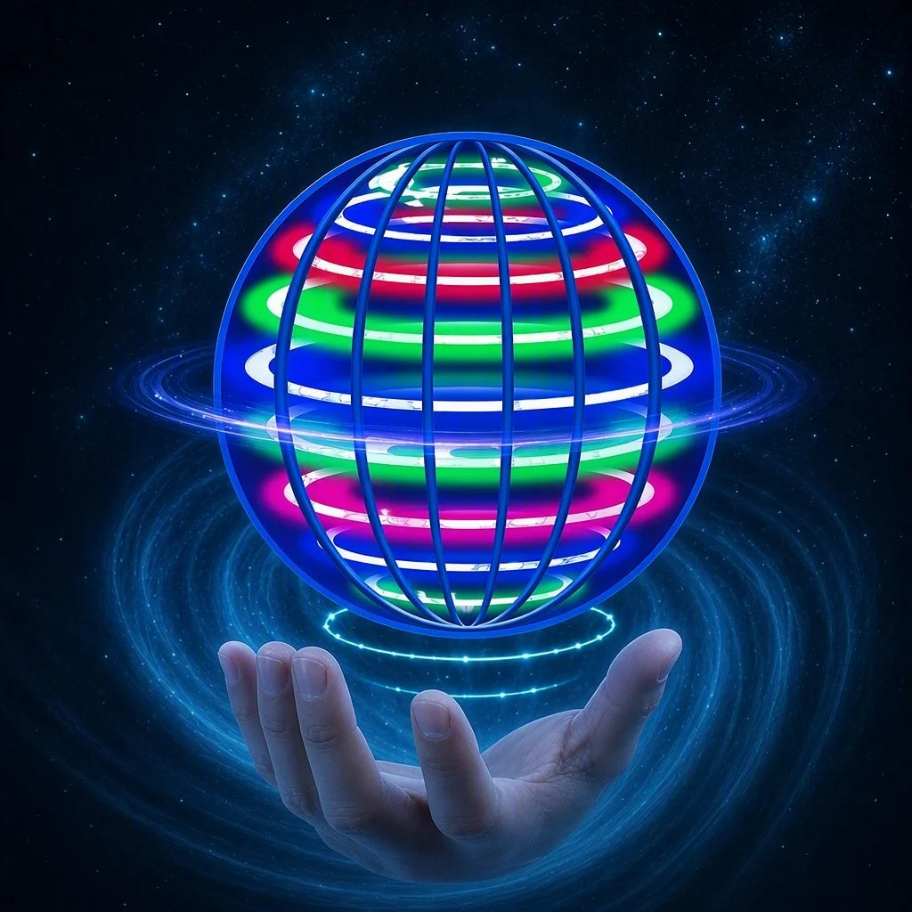 Hand-Controlled LED Flying Ball with 360° Spin
