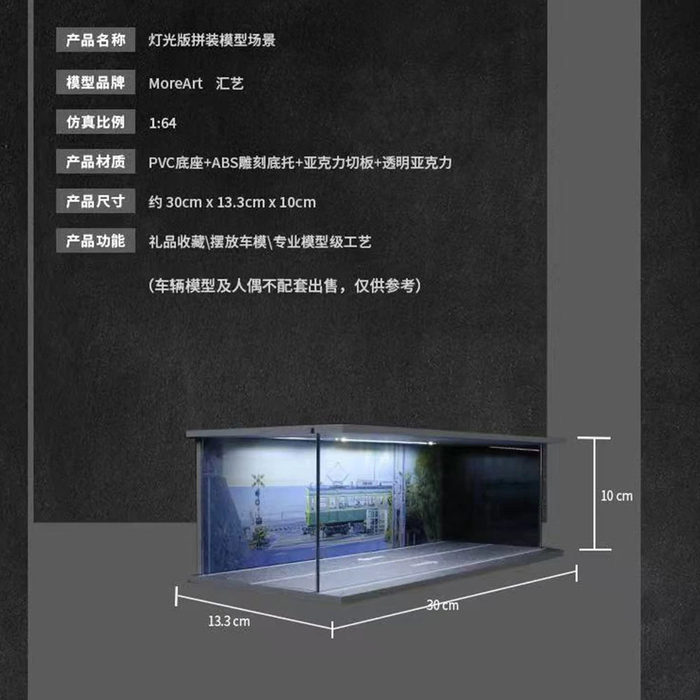 1:64 Scale Garage Diorama Model Kit with Working Lights