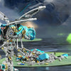 A detailed puzzle assembly of a half mechanical, half animal creature model built from various parts.