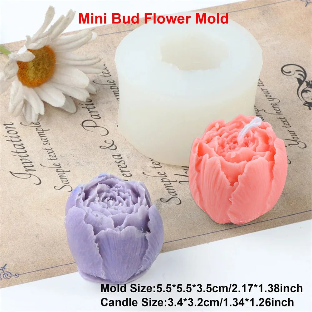 3D Peony Flower Silicone Mold for Candle, Resin & Soap Making