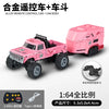 Pink 1:64 alloy remote control monster truck with car body and battery