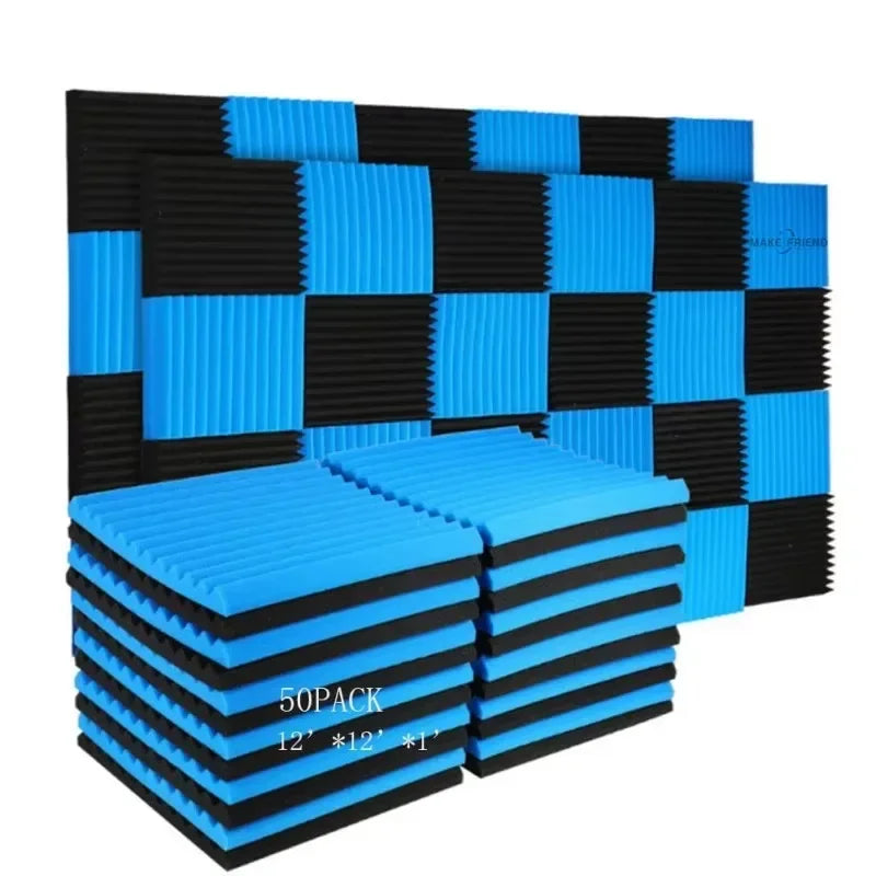 50-Pack Acoustic Foam Panels for Soundproofing and Studio Treatment