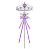 Silver and purple royal princess crown and wand dress-up playset