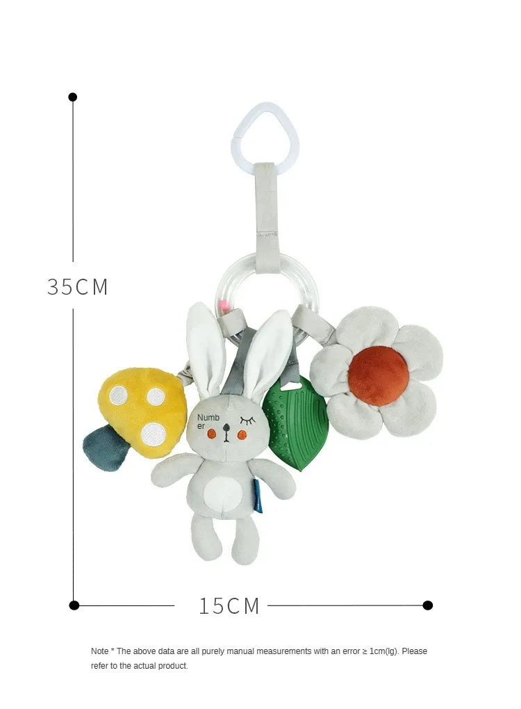 Rainbow Animal Plush Stroller Toy for Babies 0-3 Years