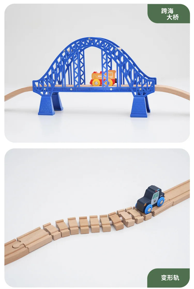 Wooden Train Track Expansion Set – Compatible with All Major Brands